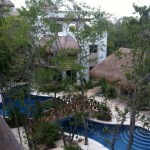 Zama Village Tulum condo for rent pool view from terrace